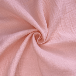 Ткань Муслин Жатый, цвет Нежно-Розовый (на отрез)  в Краснодаре