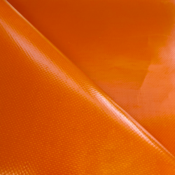 Тентовый материал ПВХ 450 гр/м2, Оранжевый (Ширина 160см), на отрез  в Краснодаре, 450 г/м2, 699 руб