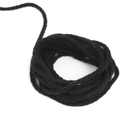 Шнур для одежды тип 2, цвет Чёрный (плетено-вязаный/полиэфир)  в Краснодаре